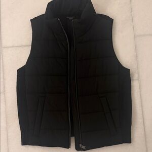Athleta Black Quilted Zip Front Vest